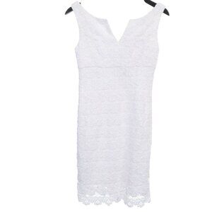 Lilly Pulitzer White Lace Sheath Dress US 0 XS Bridal Graduation Cotton
